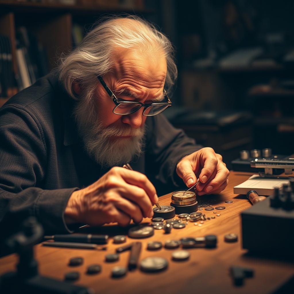 Meister-Uhrmacher bei der Arbeit
